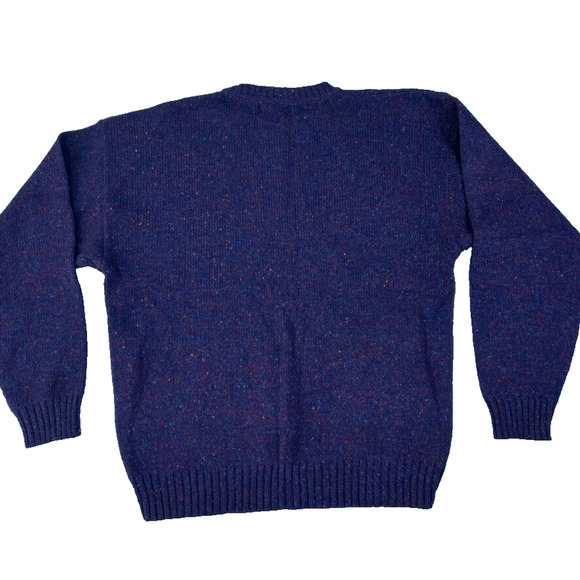 Woolrich Sweater Mens XL 100 % Wood Eggplant Tweed Hand Framed Hong Kong Vintage - Picture 9 of 9